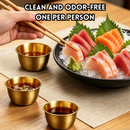 idrop 6CM 304 Stainless Steel Sauce Dish Sauce Cup Gold Condiment Bowl Dipping Sauce Plate Seasoning Kitchen Tableware Set Set Pinggan Sos 6CM Keluli Tahan Karat 304 Cawan Sos Warna Emas Mangkuk Perasa Pinggan Cencah Sos Pinggan Hidangan Dapur Rumah (S)