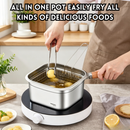 idrop 19CM Stainless Steel Frying Pot Deep Fry Pot Multi Function Cooking Pot Food Storage Container Outdoor Camping Pot Kitchen Cookware Periuk Goreng Keluli Tahan Karat 19CM Serbaguna Bekas Simpanan Makanan Periuk Perkhemahan dan Dapur Rumah (S)