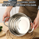 idrop 24CM – Thickened Stainless Steel Soup Pot Composite Base Cooking Pot Double Handle Induction and Gas Compatible Pearl Pot Kitchen Cookware Set Set Periuk Sup Keluli Tahan Karat Tebal Tapak Berlapis Pemegang Dua Sesuai Dapur Induksi dan Gas (S)