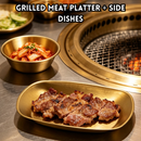 idrop 304 Stainless Steel Plate Bowl Deep Oval Serving Tray BBQ Flat Bottom Snack Dessert Dish Gold Serving Tray Pinggan Keluli Tahan Karat 304 Satu Lapisan Pinggan Bujur Dalam Pinggan Snek Pencuci Mulut Dulang Hidangan Warna Emas Peralatan (S)