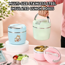 idrop [ 800ML – 1500ML ] Stainless Steel Insulated Lunch Box Double Layer Cartoon Portable Food Container for Students and Office Random Colour Bekas Makan Keluli Tahan Karat Berpenebat Dua Lapisan Kotak Kartun Untuk Pelajar dan Pejabat Warna Rawak (S)
