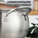 idrop 24CM – Thickened Stainless Steel Soup Pot Composite Base Cooking Pot Double Handle Induction and Gas Compatible Pearl Pot Kitchen Cookware Set Set Periuk Sup Keluli Tahan Karat Tebal Tapak Berlapis Pemegang Dua Sesuai Dapur Induksi dan Gas (S)