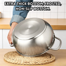 idrop 24CM – Thickened Stainless Steel Soup Pot Composite Base Cooking Pot Double Handle Induction and Gas Compatible Pearl Pot Kitchen Cookware Set Set Periuk Sup Keluli Tahan Karat Tebal Tapak Berlapis Pemegang Dua Sesuai Dapur Induksi dan Gas (S)