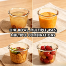 idrop【Rectangle / Round】Multi Size Glass Food Container Microwave Safe Lunch Box with Lid Airtight Fresh Keeping Fruit Bekas Makanan Kaca Warna Teh Bentuk Segi Empat dan Bulat Microwave Dengan Penutup Kedap Udara Bekas Buah dan Bento Pelbagai Saiz (S)