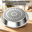 idrop 34CM Stainless Steel Steaming Rack Drain Tray Thickened Steamer Plate Multi Function Wok Compatible Rak Kukus Keluli Tahan Karat 34CM Dulang Tiris Air Tebal Dulang Kukus Serbaguna Sesuai Untuk Kuali Rak Kukus Rendaman Air Peralatan Dapur Rumah (S)