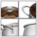 idrop 24CM – Thickened Stainless Steel Soup Pot Composite Base Cooking Pot Double Handle Induction and Gas Compatible Pearl Pot Kitchen Cookware Set Set Periuk Sup Keluli Tahan Karat Tebal Tapak Berlapis Pemegang Dua Sesuai Dapur Induksi dan Gas (S)