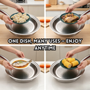 idrop 34CM Stainless Steel Steaming Rack Drain Tray Thickened Steamer Plate Multi Function Wok Compatible Rak Kukus Keluli Tahan Karat 34CM Dulang Tiris Air Tebal Dulang Kukus Serbaguna Sesuai Untuk Kuali Rak Kukus Rendaman Air Peralatan Dapur Rumah (S)
