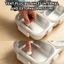 idrop 800ML 304 Stainless Steel 3 Compartment Rectangular Lunch Box Microwave Safe Food Grade Bento Meal Container Fresh Keeping Bekas Makan 800ML Keluli Tahan Karat 304 3 Ruang Bekas Bento Segi Empat Sesuai Microwave Gred Makanan Simpanan Makanan (S)