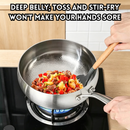 idrop 24CM Deep Belly Single Handle Soup Pot 24CM Double Handle Soup Pot Non Coated Titanium Non Stick Flat Bottom Induction Wok Periuk Sup Perut Dalam 24CM Pemegang Tunggal dan Pemegang Dua Kuali Titanium Tidak Lekat Tanpa Salutan Tapak Rata Sesuai (S)
