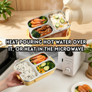 idrop 800ML 304 Stainless Steel 3 Compartment Rectangular Lunch Box Microwave Safe Food Grade Bento Meal Container Fresh Keeping Bekas Makan 800ML Keluli Tahan Karat 304 3 Ruang Bekas Bento Segi Empat Sesuai Microwave Gred Makanan Simpanan Makanan (S)
