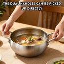 idrop 24CM Deep Belly Single Handle Soup Pot 24CM Double Handle Soup Pot Non Coated Titanium Non Stick Flat Bottom Induction Wok Periuk Sup Perut Dalam 24CM Pemegang Tunggal dan Pemegang Dua Kuali Titanium Tidak Lekat Tanpa Salutan Tapak Rata Sesuai (S)