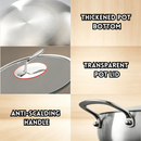 idrop 24CM Deep Belly Single Handle Soup Pot 24CM Double Handle Soup Pot Non Coated Titanium Non Stick Flat Bottom Induction Wok Periuk Sup Perut Dalam 24CM Pemegang Tunggal dan Pemegang Dua Kuali Titanium Tidak Lekat Tanpa Salutan Tapak Rata Sesuai (S)