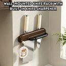 idrop Wall Mounted Kitchen Knife Holder No Drill Storage Rack Multi Function Knife Organizer with Sharpener Home Use Kitchen Storage Set Rak Pisau Dapur Gantung Dinding Tanpa Tebuk Rak Penyimpanan Serbaguna Dengan Pengasah Pisau Untuk Kegunaan Rumah (S)