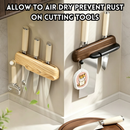 idrop Wall Mounted Kitchen Knife Holder No Drill Storage Rack Multi Function Knife Organizer with Sharpener Home Use Kitchen Storage Set Rak Pisau Dapur Gantung Dinding Tanpa Tebuk Rak Penyimpanan Serbaguna Dengan Pengasah Pisau Untuk Kegunaan Rumah (S)