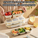 idrop【 2 / 3 Grid 】304 Stainless Steel Rectangular Food Storage Box Airtight Lid Container Refrigerator Meat Portion Box Organizer Bekas Makanan Keluli Tahan Karat 304 2 / 3 Ruang Dengan Penutup Kedap Udara Penyediaan Makanan Simpan Daging Peti Sejuk (S)