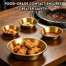 idrop 304 Stainless Steel Plate Bowl Deep Oval Serving Tray BBQ Flat Bottom Snack Dessert Dish Gold Serving Tray Pinggan Keluli Tahan Karat 304 Satu Lapisan Pinggan Bujur Dalam Pinggan Snek Pencuci Mulut Dulang Hidangan Warna Emas Peralatan (S)