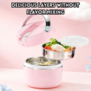 idrop [ 800ML – 1500ML ] Stainless Steel Insulated Lunch Box Double Layer Cartoon Portable Food Container for Students and Office Random Colour Bekas Makan Keluli Tahan Karat Berpenebat Dua Lapisan Kotak Kartun Untuk Pelajar dan Pejabat Warna Rawak (S)