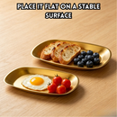 idrop 304 Stainless Steel Plate Bowl Deep Oval Serving Tray BBQ Flat Bottom Snack Dessert Dish Gold Serving Tray Pinggan Keluli Tahan Karat 304 Satu Lapisan Pinggan Bujur Dalam Pinggan Snek Pencuci Mulut Dulang Hidangan Warna Emas Peralatan (S)