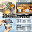 idrop 【350ML / 550ML / 900ML】Stainless Steel Food Storage Container with Lock Clip Lunch Box Airtight Fresh Keeping Bowl with Lid Set Set Bekas Simpanan Makanan Keluli Tahan Karat Dengan Klip Kunci Kotak Bento Bekas Kedap Udara Mangkuk Dengan Penutup (S)