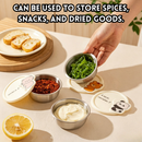 idrop 304 Stainless Steel Cute Animal Seasoning Container Kitchen Storage Sauce Dip Portable Food Storage Box Onion Ginger Garlic Bekas Perasa Keluli Tahan Karat Bekas Sos dan Cencah Penyimpanan Dapur Bekas Simpanan Makanan Bawang Halia Bawang Putih (S)