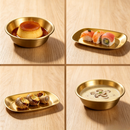 idrop 304 Stainless Steel Plate Bowl Deep Oval Serving Tray BBQ Flat Bottom Snack Dessert Dish Gold Serving Tray Pinggan Keluli Tahan Karat 304 Satu Lapisan Pinggan Bujur Dalam Pinggan Snek Pencuci Mulut Dulang Hidangan Warna Emas Peralatan (S)