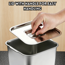 idrop 14CM 304 Stainless Steel Square Sauce Container with Lid Commercial Kitchen Seasoning Box Jam Pot Condiment Holder Storage Set Bekas Sos Segi Empat Keluli Tahan Karat 304 Dengan Penutup Bekas Perasa Dapur Komersial Jem Bekas Penyimpanan (S)