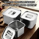 idrop 14CM 304 Stainless Steel Square Sauce Container with Lid Commercial Kitchen Seasoning Box Jam Pot Condiment Holder Storage Set Bekas Sos Segi Empat Keluli Tahan Karat 304 Dengan Penutup Bekas Perasa Dapur Komersial Jem Bekas Penyimpanan (S)