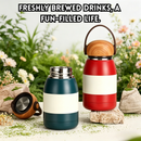 idrop 330ML 304 Stainless Steel Vacuum Thermos Flask Insulated Cup Portable Handle Thermos Cute Compact Student Water Bottle Set Set Cawan Termos Vakum 304 Keluli Tahan Karat Mudah Alih Dengan Pemegang Botol Air Pelajar Rekaan Comel dan Kecil (S)
