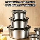 idrop 【350ML / 550ML / 900ML】Stainless Steel Food Storage Container with Lock Clip Lunch Box Airtight Fresh Keeping Bowl with Lid Set Set Bekas Simpanan Makanan Keluli Tahan Karat Dengan Klip Kunci Kotak Bento Bekas Kedap Udara Mangkuk Dengan Penutup (S)