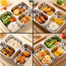 idrop 700ML 304 Stainless Steel Lunch Box with Lid Food Grade Compartment Bento Box Airtight Meal Container for Students and Office Use Bekas Makan Keluli Tahan Karat 304 Dengan Penutup Gred Makanan Bekas Berpetak Kedap Udara Untuk Pelajar dan Pejabat (S)