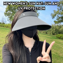 idrop Women Sun Visor Hat UV Protection Wide Brim Sun Hat Open Top Summer Outdoor Cap Face Covering Sunshade Hat Set Set Topi Visor Wanita Perlindungan UV Topi Bertepi Lebar Anti Matahari Topi Terbuka Bahagian Atas Untuk Musim Panas dan Aktiviti Luar (S)