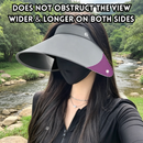 idrop Women Sun Visor Hat UV Protection Wide Brim Sun Hat Open Top Summer Outdoor Cap Face Covering Sunshade Hat Set Set Topi Visor Wanita Perlindungan UV Topi Bertepi Lebar Anti Matahari Topi Terbuka Bahagian Atas Untuk Musim Panas dan Aktiviti Luar (S)
