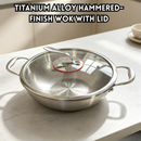 idrop 【24CM - 34CM】Titanium Dengan Penutup Dua Pemegang & Satu Pemegang Sesuai Untuk Dapur Gas dan Induksi Titanium Hammered Wok & Frying Pan with Lid Double Handle Single Handle Flat & Round Bottom Gas Stove Induction Cooker Compatible Kuali (S)