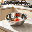 idrop【28CM - 40CM】Stainless Steel Mixing Bowl Soup Preparation Vegetable Seasoning Kitchen Serving Bowl Large Capacity Household & Canteen Keluli Tahan Karat Mangkuk Sup Dalam Besar Sayur Bekas Penyediaan Makanan Untuk Kegunaan Dapur, Rumah & Kantin (S)