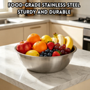 idrop【28CM - 40CM】Stainless Steel Mixing Bowl Soup Preparation Vegetable Seasoning Kitchen Serving Bowl Large Capacity Household & Canteen Keluli Tahan Karat Mangkuk Sup Dalam Besar Sayur Bekas Penyediaan Makanan Untuk Kegunaan Dapur, Rumah & Kantin (S)