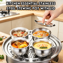idrop Stainless Steel Steaming & Stewing Bowl with Lid Double Boiler Soup Bowl Egg Custard Steamer Pot Multi Purpose Cooking Bowl Mangkuk Kukus & Rebus Keluli Tahan Karat Dengan Penutup Sesuai Untuk Kukus Telur, Sup, Ayam & Masakan Pelbagai Guna (S)