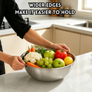 idrop【28CM - 40CM】Stainless Steel Mixing Bowl Soup Preparation Vegetable Seasoning Kitchen Serving Bowl Large Capacity Household & Canteen Keluli Tahan Karat Mangkuk Sup Dalam Besar Sayur Bekas Penyediaan Makanan Untuk Kegunaan Dapur, Rumah & Kantin (S)