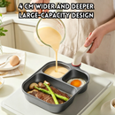 idrop 3 in 1 Titanium Iron Non Stick Frying Pan 3 Compartment Breakfast Egg Burger Pan Flat Bottom Cooking Pan Kitchen Cookware Set Set Kuali Tidak Lekat Titanium Iron 3 Dalam 1 Kuali Sarapan 3 Ruang Kuali Telur dan Burger Tapak Rata Peralatan Dapur (S)