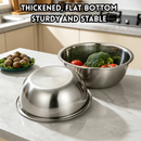 idrop【28CM - 40CM】Stainless Steel Mixing Bowl Soup Preparation Vegetable Seasoning Kitchen Serving Bowl Large Capacity Household & Canteen Keluli Tahan Karat Mangkuk Sup Dalam Besar Sayur Bekas Penyediaan Makanan Untuk Kegunaan Dapur, Rumah & Kantin (S)