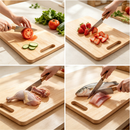 idrop Bamboo Cutting Board Square Wooden Chopping Board Fruit & Vegetable Kitchen Food Preparation Board Household Bamboo Chopping Block Papan Pemotong Buluh Berbentuk Segi Empat Untuk Memotong Buah, Sayur & Penyediaan Makanan Di Dapur Kegunaan Rumah (S)