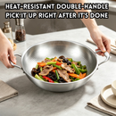 idrop 【24CM - 34CM】Titanium Dengan Penutup Dua Pemegang & Satu Pemegang Sesuai Untuk Dapur Gas dan Induksi Titanium Hammered Wok & Frying Pan with Lid Double Handle Single Handle Flat & Round Bottom Gas Stove Induction Cooker Compatible Kuali (S)