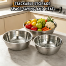 idrop【28CM - 40CM】Stainless Steel Mixing Bowl Soup Preparation Vegetable Seasoning Kitchen Serving Bowl Large Capacity Household & Canteen Keluli Tahan Karat Mangkuk Sup Dalam Besar Sayur Bekas Penyediaan Makanan Untuk Kegunaan Dapur, Rumah & Kantin (S)
