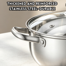 idrop 【26CM - 32CM】Stainless Steel Periuk Sup Keluli Tahan Karat Periuk Steamboat Tebal Sup Cetek Untuk Kegunaan Rumah Sesuai Untuk Dapur Induksi & Gas Soup Pot Thickened Hot Pot Cooking Stock Pot Household Cookware for Induction Cooker & Gas Stove (S)