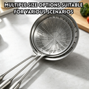 idrop【 14CM - 20CM 】Stainless Steel Skimmer Spoon Long Handle Strainer Food Grade Frying Noodle Dumpling Draining Ladle Kitchen Tool Senduk Penapis Keluli Tahan Karat Pemegang Panjang Gred Makanan Senduk Goreng Mi Ladu Peniris Air Alat Dapur Serbaguna (S)
