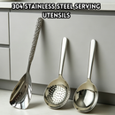 idrop 304 Stainless Steel Serving Spoon Hammered Soup Ladle Slotted Spoon Food Grade Rice Spoon Serving Spoon Short Handle Ladle Kitchen Sudu Hidang Keluli Tahan Karat 304 Senduk Sup Corak Tukul Senduk Bertapis Sudu Nasi Gred Makanan Pemegang Pendek (S)