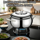 idrop [ 16CM – 24CM ] SUS304 Stainless Steel Apple Pot Thickened Soup Pot Non Stick Porridge Cooking Steaming Stew Induction Compatible Cookware Periuk Apple Keluli Tahan Karat 16CM–24CM SUS304 Sup Tebal Bubur Kukus Rebus  (S)