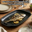 idrop【 S / M / L 】Rectangular BBQ Grill Pan Non Stick Baking Tray Outdoor Barbecue Teppanyaki Fish Grill Pan Kitchen Cookware Dulang BBQ Segi Empat Kuali Panggang Tidak Lekat Untuk Barbeku Luar Teppanyaki dan Ikan Peralatan Dapur Rumah (S)
