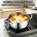 idrop [ 16CM – 24CM ] SUS304 Stainless Steel Apple Pot Thickened Soup Pot Non Stick Porridge Cooking Steaming Stew Induction Compatible Cookware Periuk Apple Keluli Tahan Karat 16CM–24CM SUS304 Sup Tebal Bubur Kukus Rebus  (S)