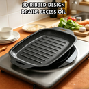 idrop【 S / M / L 】Rectangular BBQ Grill Pan Non Stick Baking Tray Outdoor Barbecue Teppanyaki Fish Grill Pan Kitchen Cookware Dulang BBQ Segi Empat Kuali Panggang Tidak Lekat Untuk Barbeku Luar Teppanyaki dan Ikan Peralatan Dapur Rumah (S)