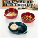 idrop 18CM PP Plastic Bowl / 22.3CM PP Plastic Double Handle Round Plate Fruit Salad Steak Serving Restaurant Home Use Mangkuk Pemegang Dua Plastik PP 18CM Pinggan Bulat Pemegang Dua Plastik PP 22.3CM Salad Buah Hidangan Steak Kegunaan Rumah Restoran (S)